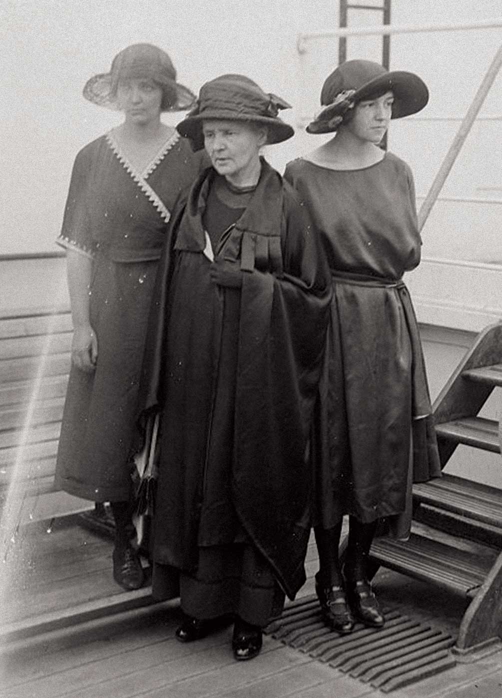 Curie, who crossed the Atlantic in 1921 with daughters Eve and Irène, was a pioneer in combining motherhood with a full-time career in science. Photo Courtesy of Library of Congress