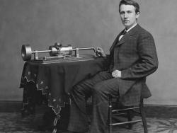 Edison with his early phonograph