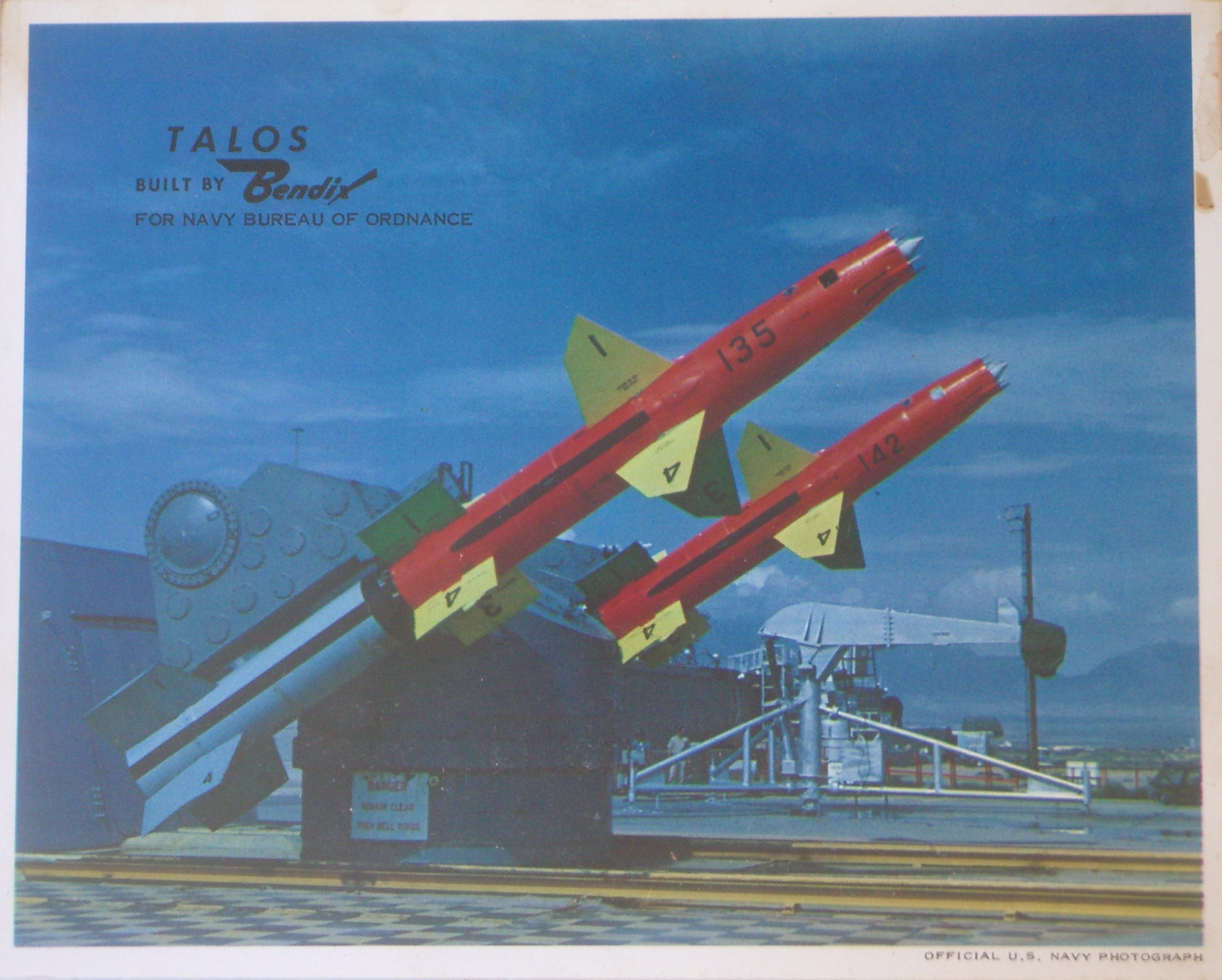 RIM-8 Talos surface to air missile built by Bendix Corporation in test launcher at White Sands Missile Range New Mexico