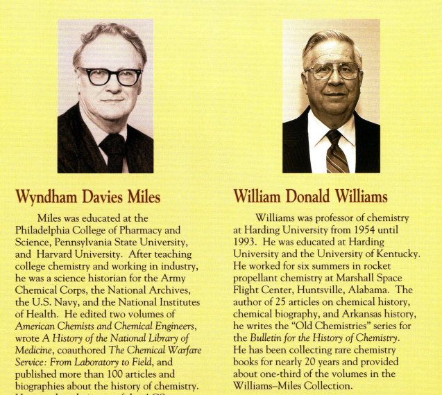 Williams-Miles History of Chemistry Collection