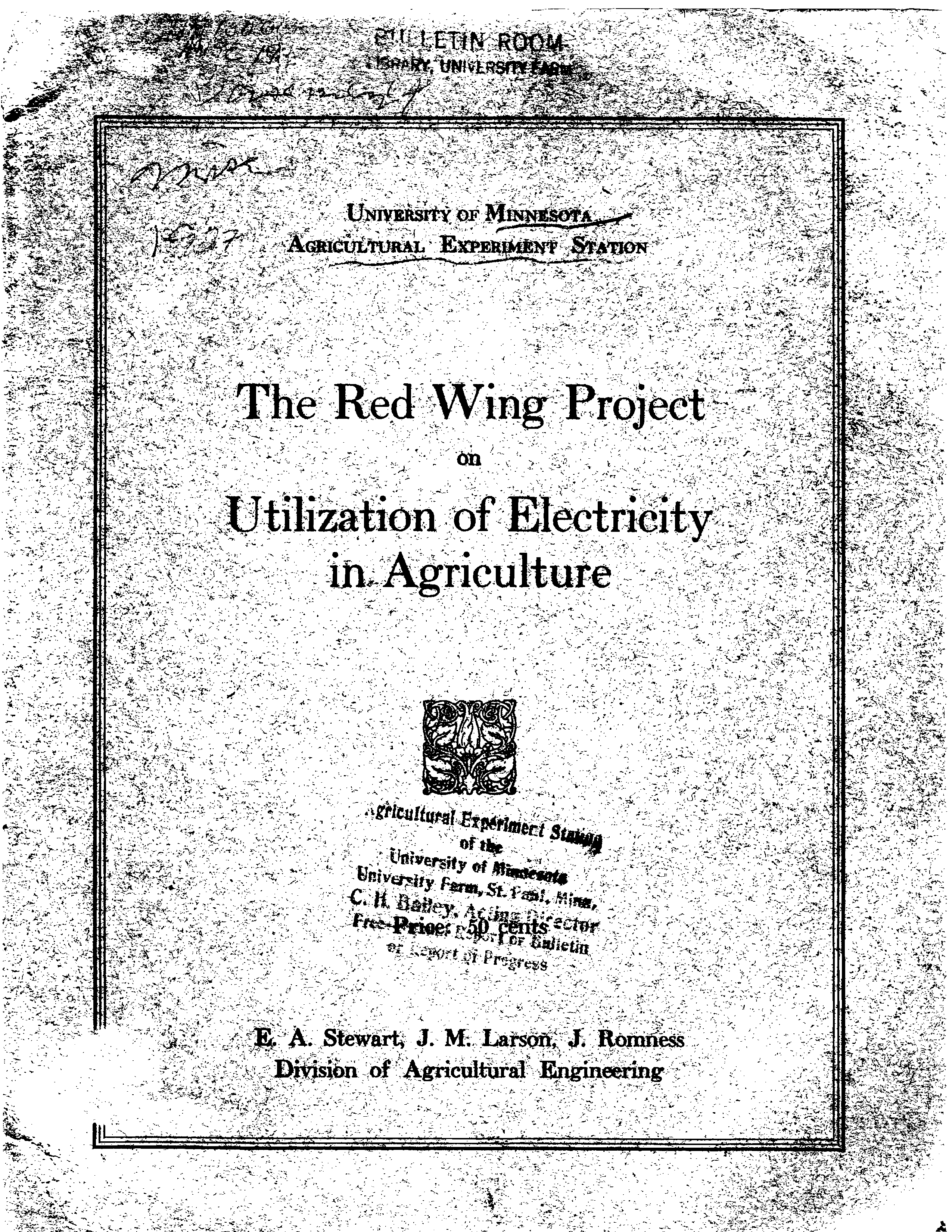 The Red Wing Project on Utilization of Electricity