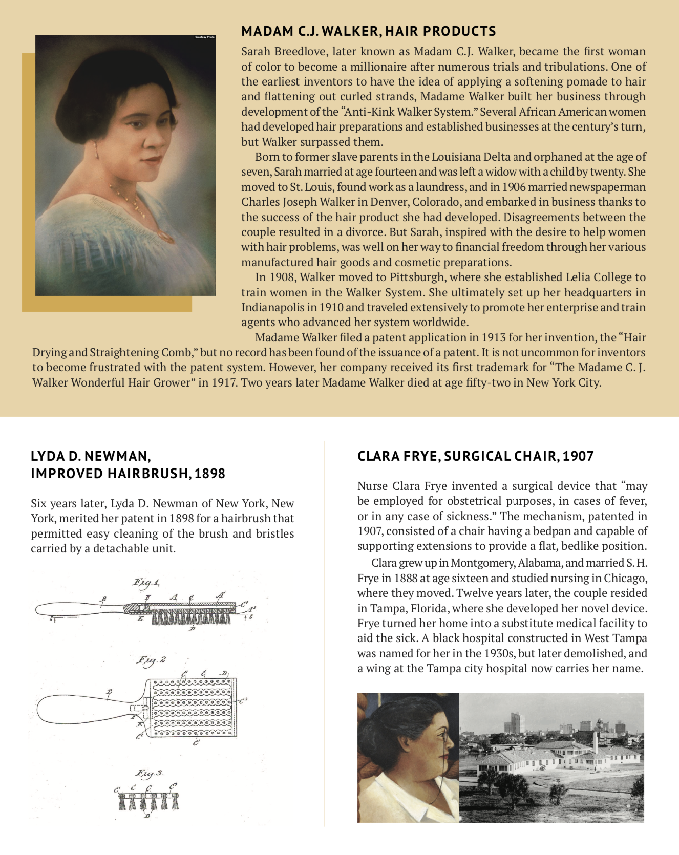 Illustrations of early women of color patent holders