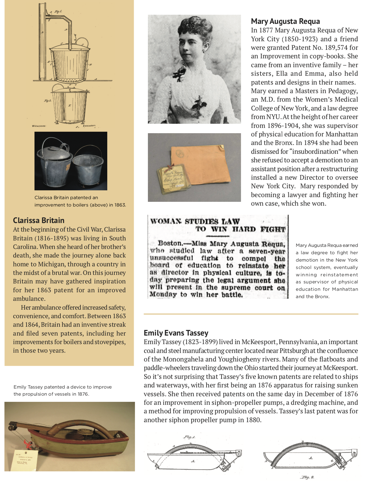 Photos of patent models at the Hagley Museum.