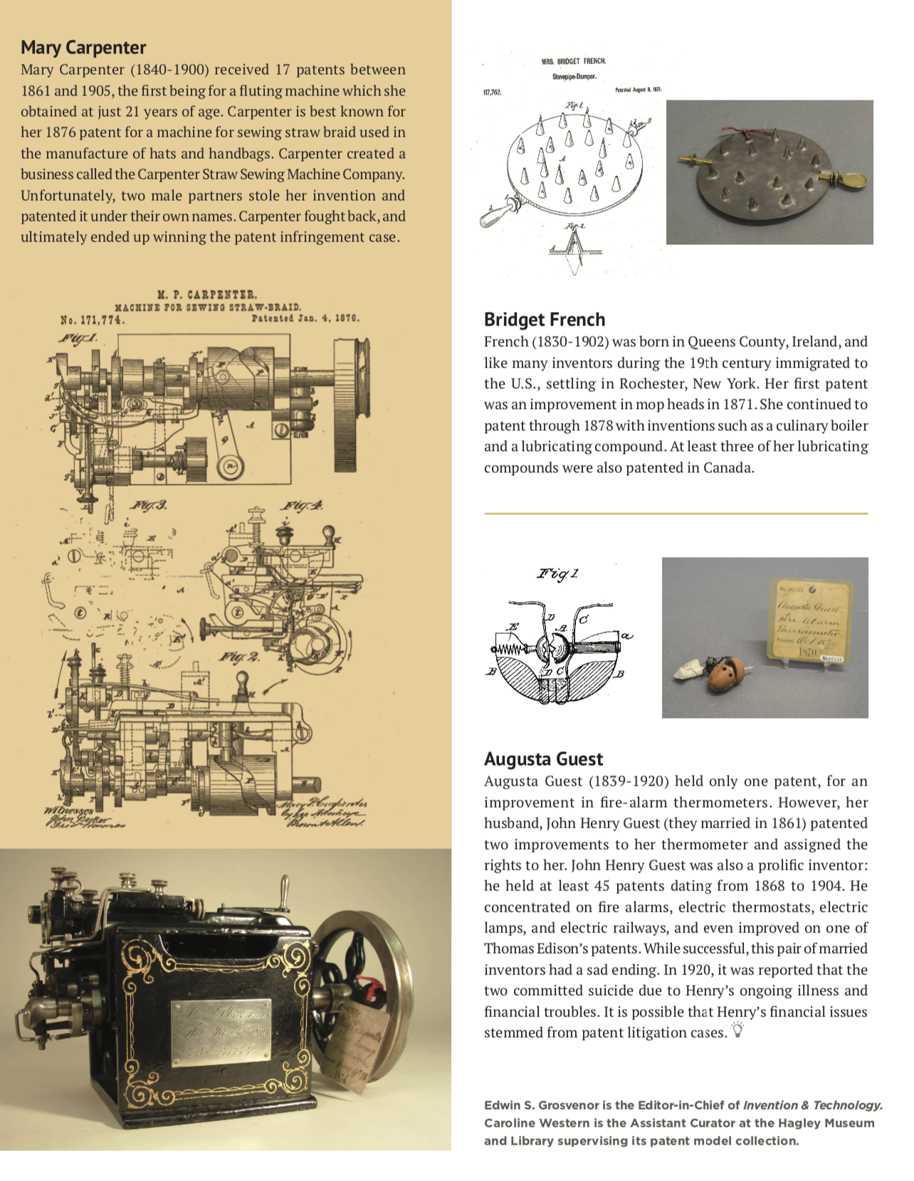 Photos of patent models at the Hagley Museum.